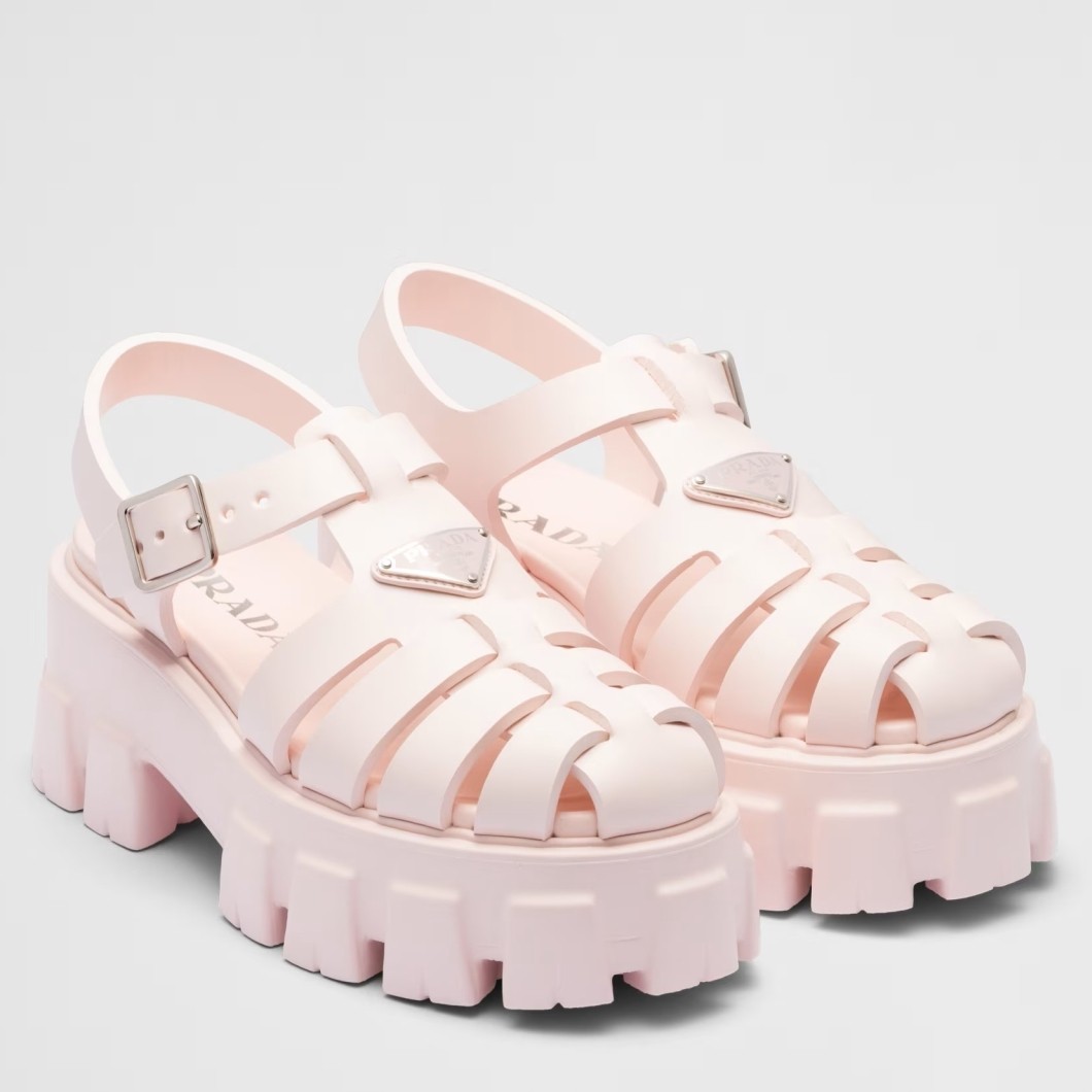 Prada Foam Sandals in Light Pink Rubber