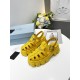 Prada Foam Sandals in Yellow Rubber