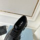 Prada Monolith Lace-up Loafers in Black Brushed Leather