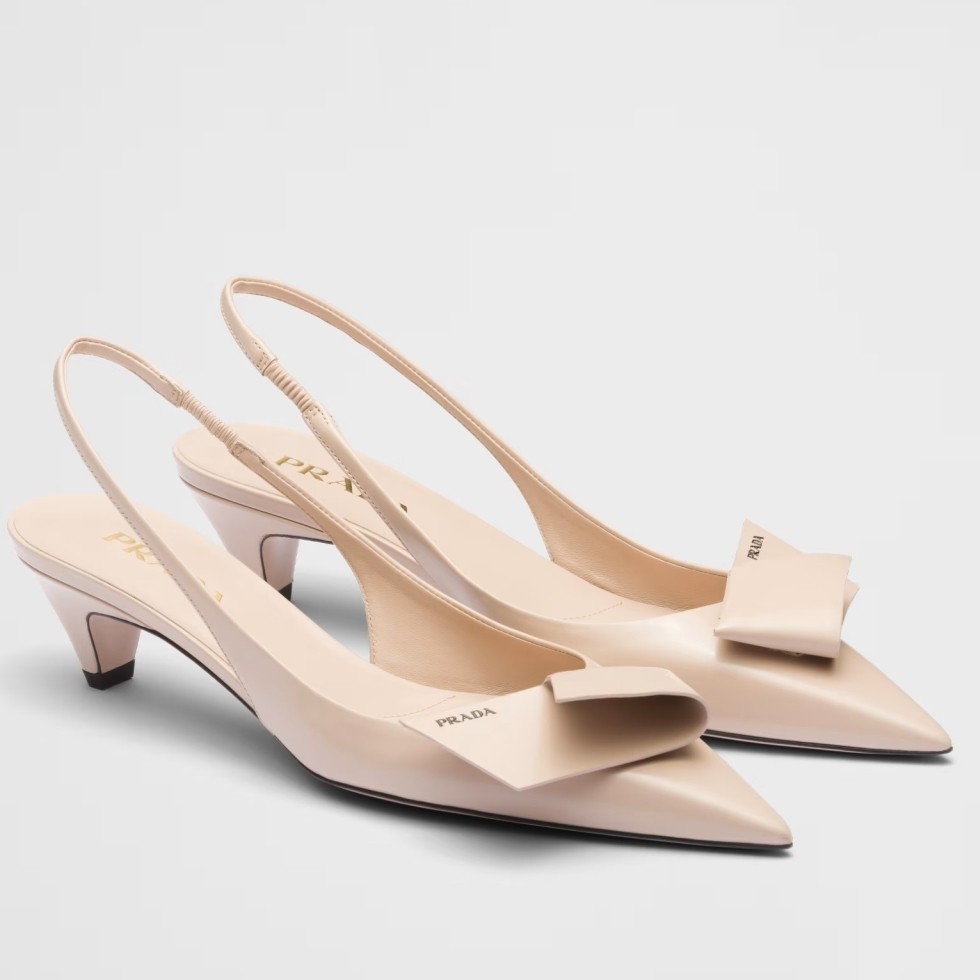 Prada Slingback Pumps 45mm in Powder Brushed Leather