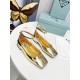 Prada Ballerinas In Gold Metallic Leather