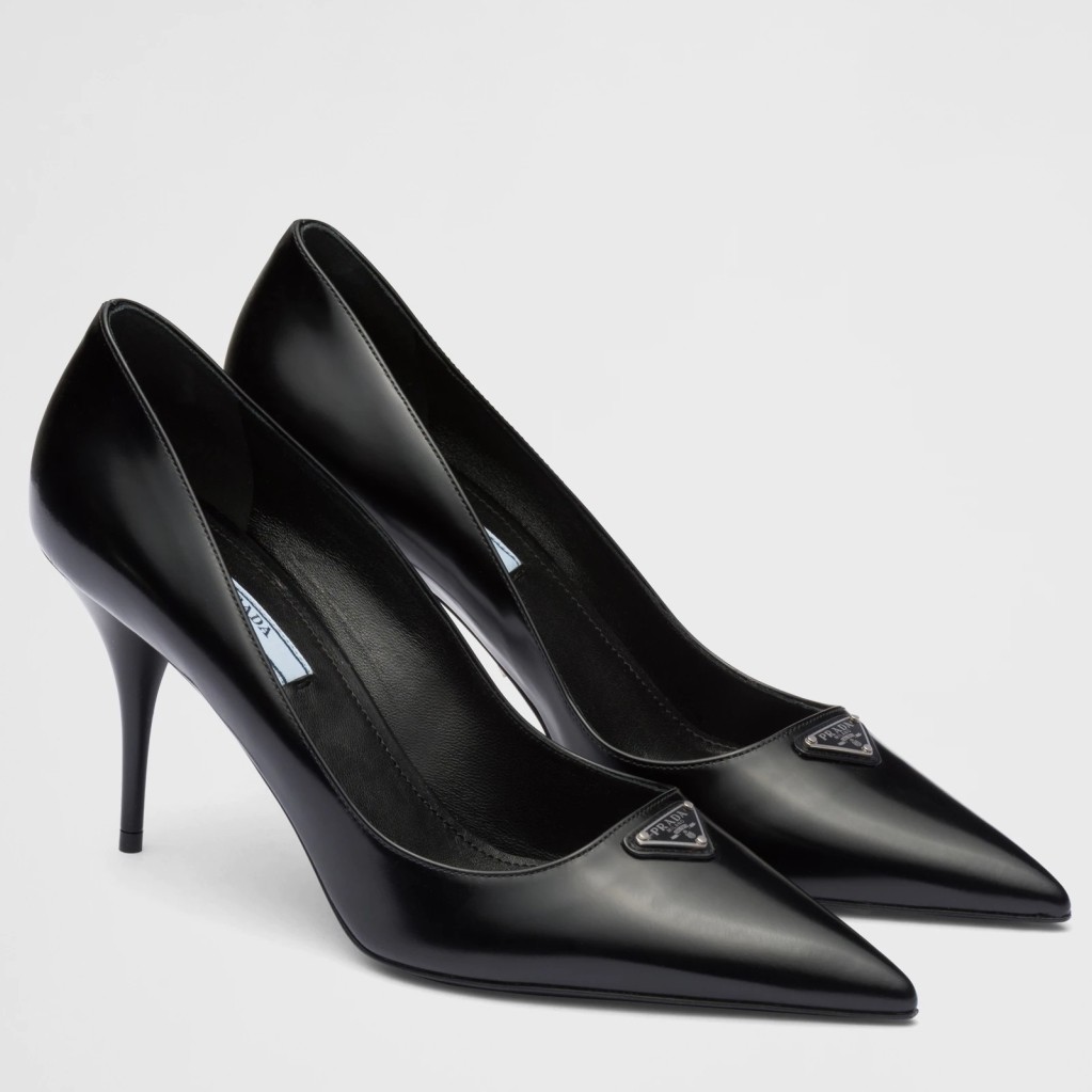 Prada Pumps 85mm In Black Brushed Leather