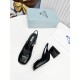 Prada Slingbacks Pumps 75mm In Black Patent Leather