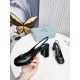 Prada Slingbacks Pumps 75mm In Black Patent Leather