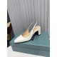 Prada Slingbacks Pumps 65mm In White Patent Leather