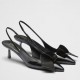 Prada Slingback Pumps 55mm in Black Patent with Crystals Ornament