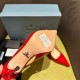 Prada Slingbacks Pumps 95mm In Red Patent Leather