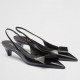 Prada Slingback Pumps 45mm in Black Brushed Leather