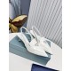 Prada Slingback Pumps 45mm in White Patent Calfskin