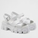 Prada Monolith Sandals in White Rubber