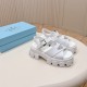 Prada Monolith Sandals in White Rubber