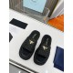 Prada Crochet Flatform Slides in Black Raffia-effect Yarn