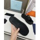 Prada Crochet Flatform Slides in Black Raffia-effect Yarn