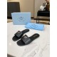 Prada Women's Slides in Black Smooth Leather