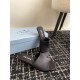 Prada Heeled Slides 35mm in Black Satin