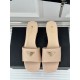 Prada Heeled Sandals 35mm in Beige Saffiano Leather