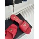 Prada Heeled Sandals 35mm in Red Saffiano Leather