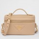 Prada Mini Vanity Bag in Sand Beige Grained Leather