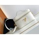 Prada Mini Vanity Bag in White Grained Leather