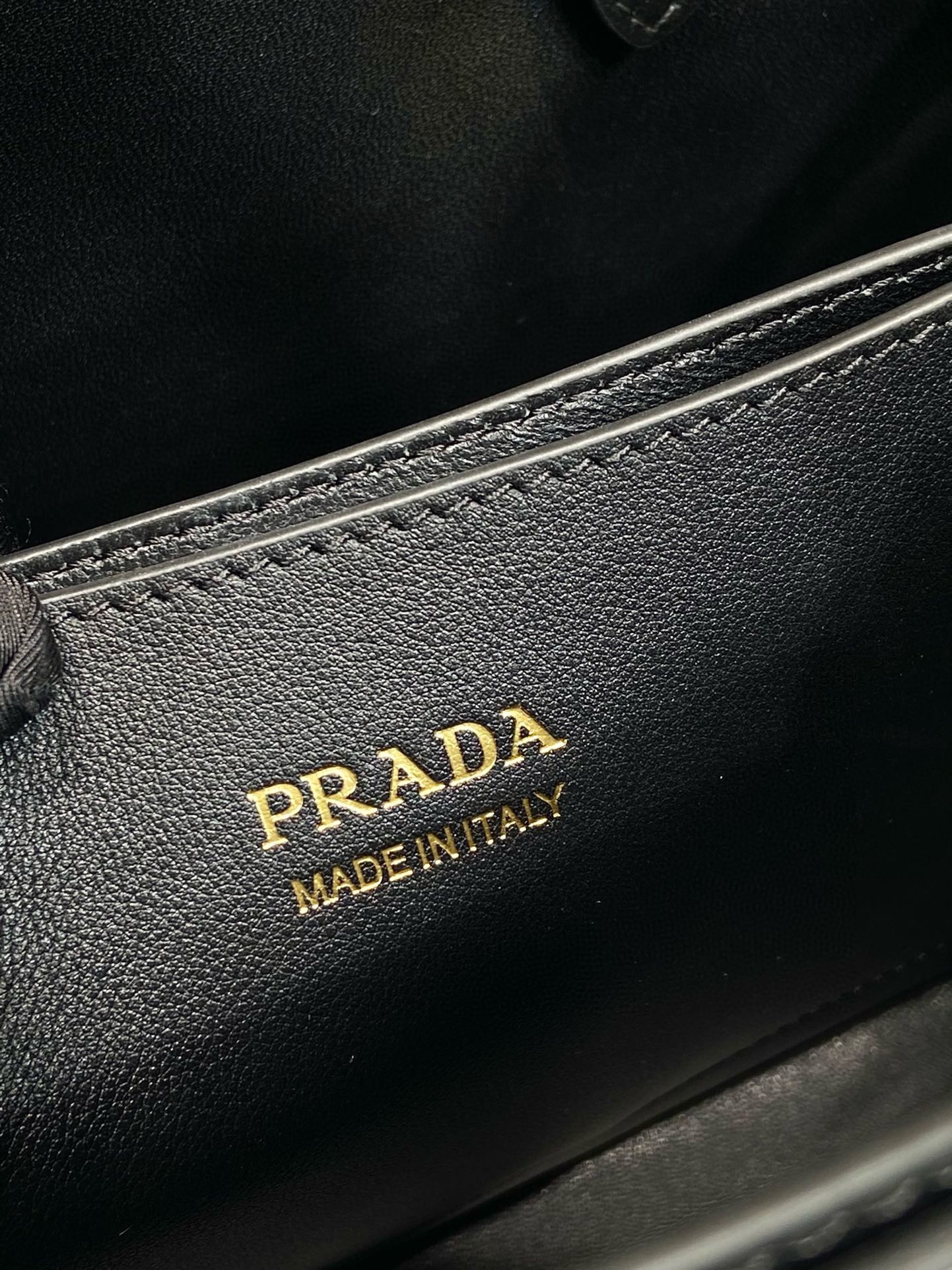 Prada Small Handbag in Black Leather with Belt