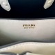 Prada Buckle Medium Bag with Belt in White Leather