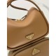 Prada Top Handle Bag in Caramel Grained Leather