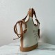 Prada Mini Buckle Bag in Linen Blend and Leather