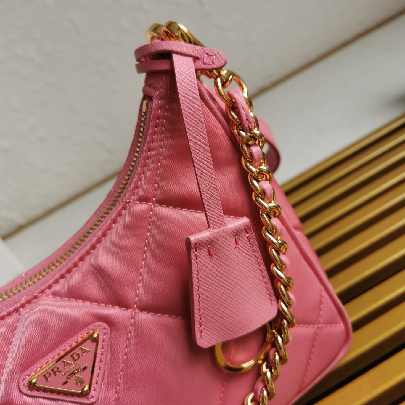 Prada Re-Edition 1995 Chaine Mini Bag in Pink Re-Nylon