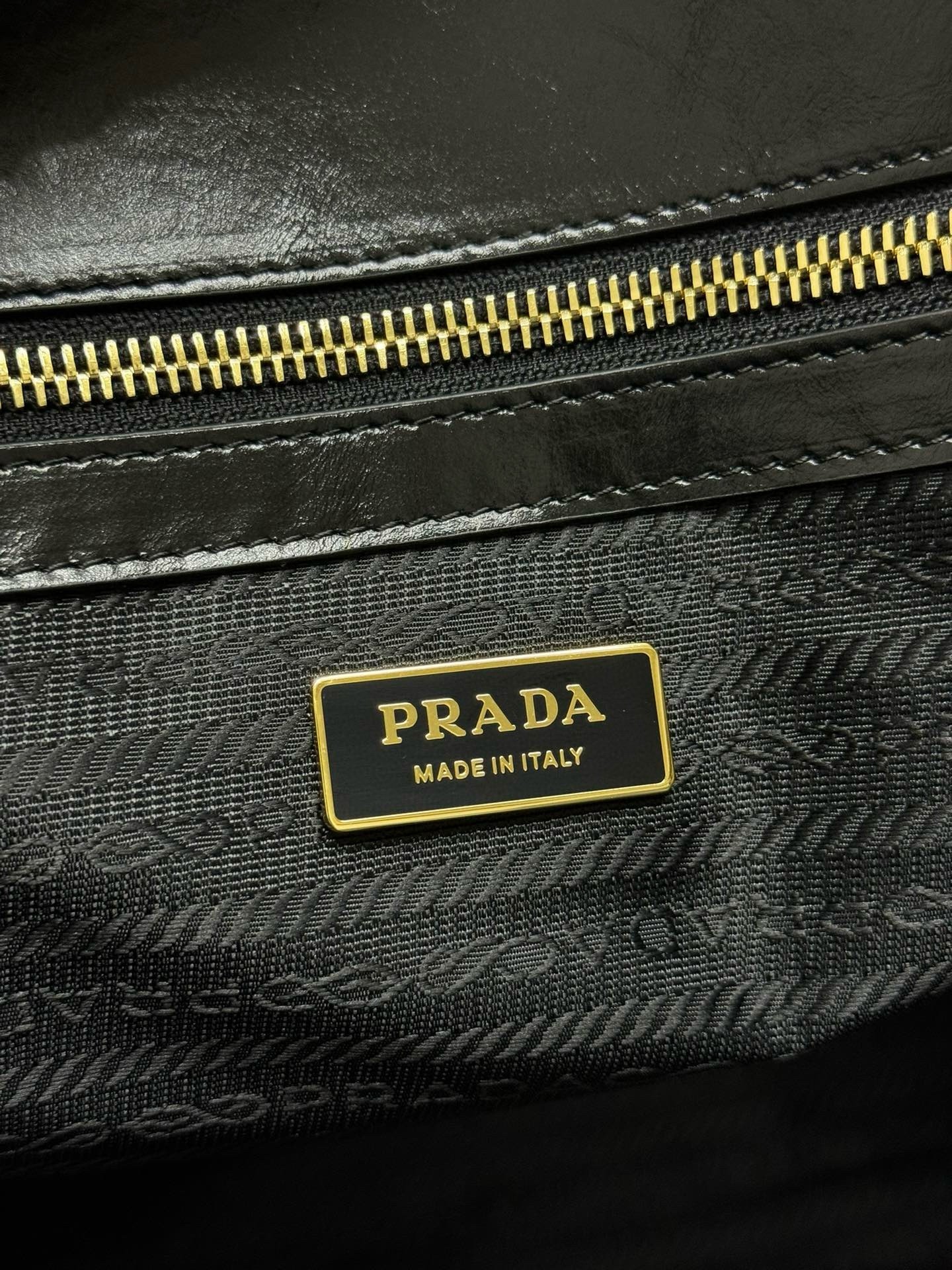 Prada Large Tote Bag in Black Lambskin