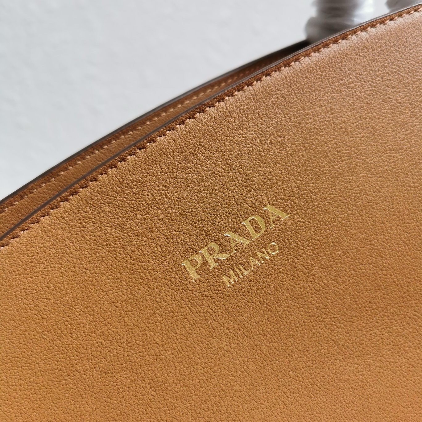 Prada Large Tote Bag in Caramel Smooth Calfskin