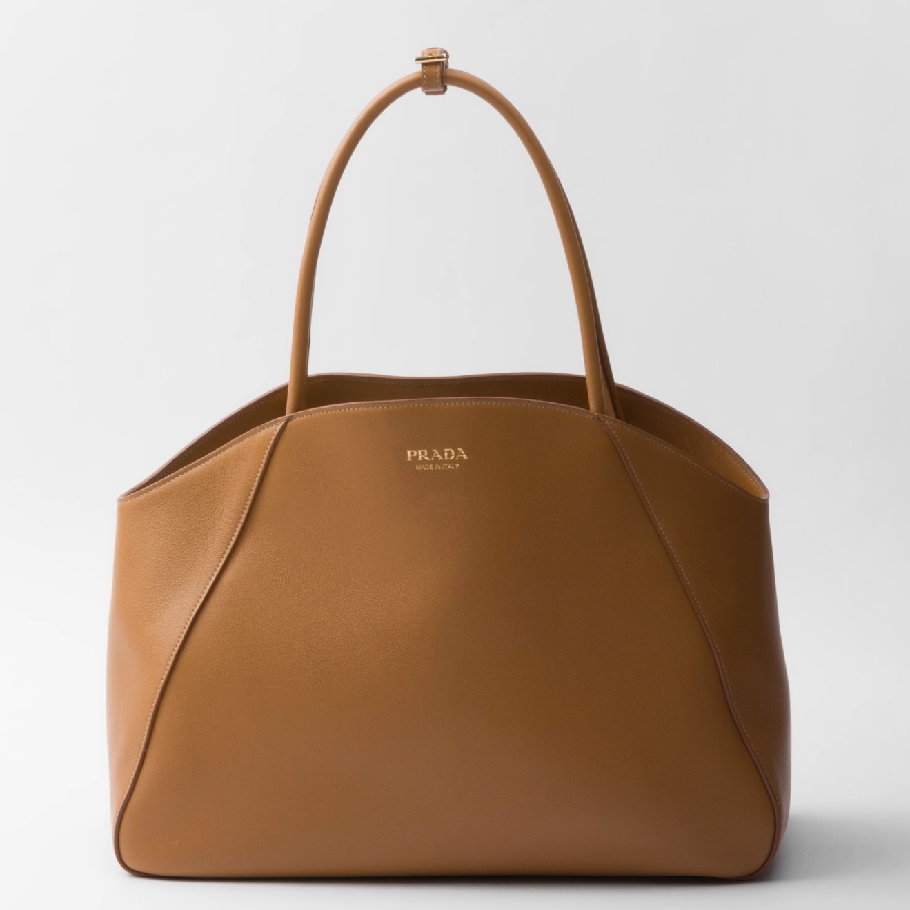 Prada Large Tote Bag in Caramel Smooth Calfskin