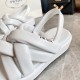 Prada Flatform Sandals In White Nappa Leather