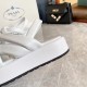 Prada Flatform Sandals In White Nappa Leather