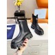 Prada Monolith Ankle Boots in Black Brushed Leather