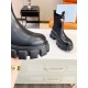 Prada Monolith Ankle Boots in Black Brushed Leather