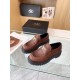 Prada Women's Double Chocolate Loafers in Cognac Leather