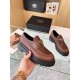 Prada Women's Double Chocolate Loafers in Cognac Leather