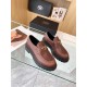 Prada Women's Double Chocolate Loafers in Cognac Leather