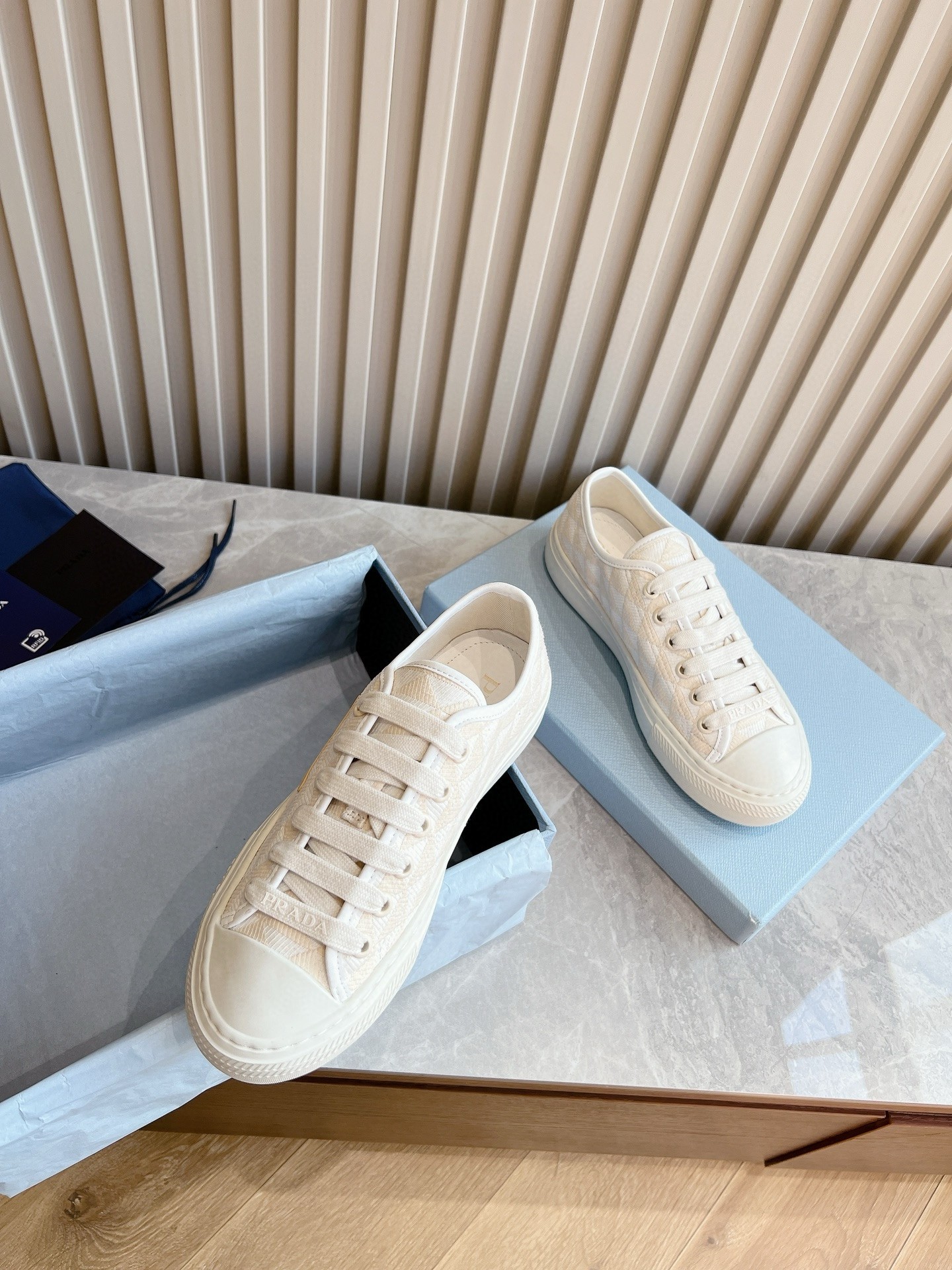 Prada Women's Sneakers in Natural Fabric