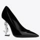 Saint Laurent Black Opyum Pumps With Silver-toned Heel