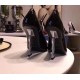 Saint Laurent Black Opyum Pumps With Silver-toned Heel