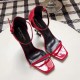 Saint Laurent Opyum 110 Sandals In Red Palent Leather