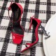 Saint Laurent Opyum 110 Sandals In Red Palent Leather