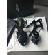 Saint Laurent Tribute Sandals In Black Patent Leather