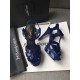 Saint Laurent Tribute Sandals In Blue Patent Leather