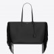 Saint Laurent Black Fringed Shopping Tote Bag