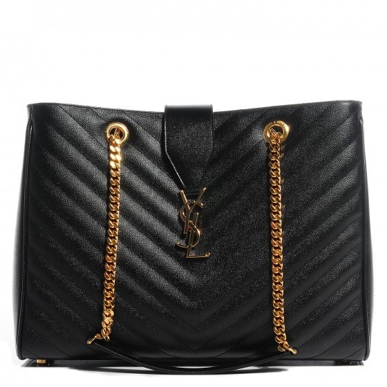 Saint Laurent Black Monogram Tote Bag