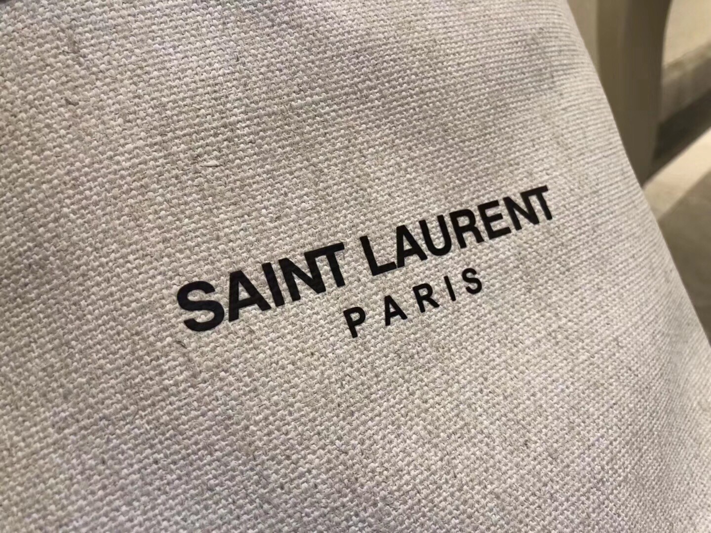 Saint Laurent Teddy Shopping Bag In Linen Canvas