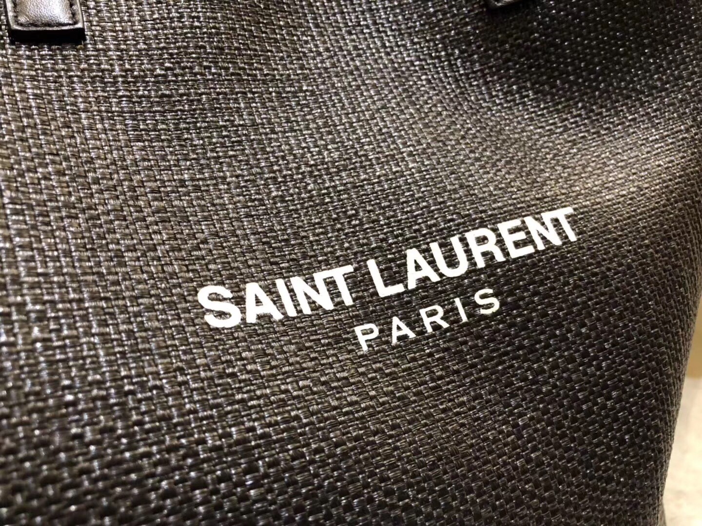 Saint Laurent Teddy Shopping Bag In Raffia