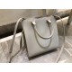 Saint Laurent Uptown Small Tote In Blanc Smooth Leather